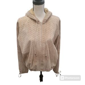 Margaret Godfrey Vintage Suede Leather Hooded Jacket. Size XL.